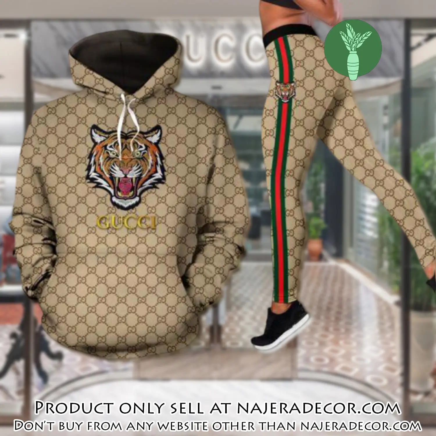 Gucci tiger hoodie legging set luxury for women njr2610050